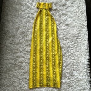Yellow snakeskin fashion dress